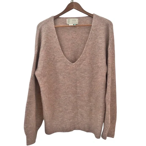 Anthropologie Saturday Sunday Virginia V Neck Sweater Plus Size 1X